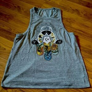 Chaser LA spiritual distressed Tank top sz small